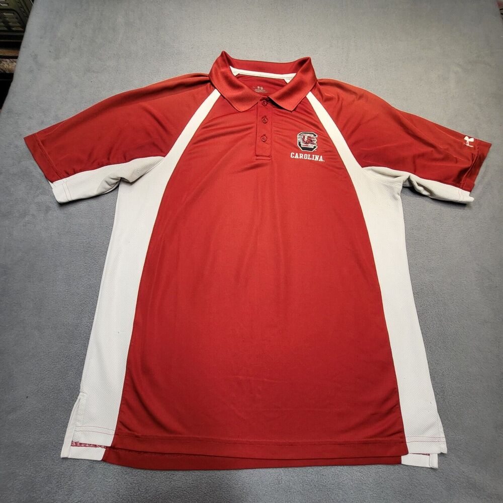 Gamecocks University Of South Carolina Polo Shirt Mens XL? Red Under Armor